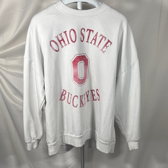 gameday couture Sweaters - Ohio State Buckeyes White Sweatshirt SZ L